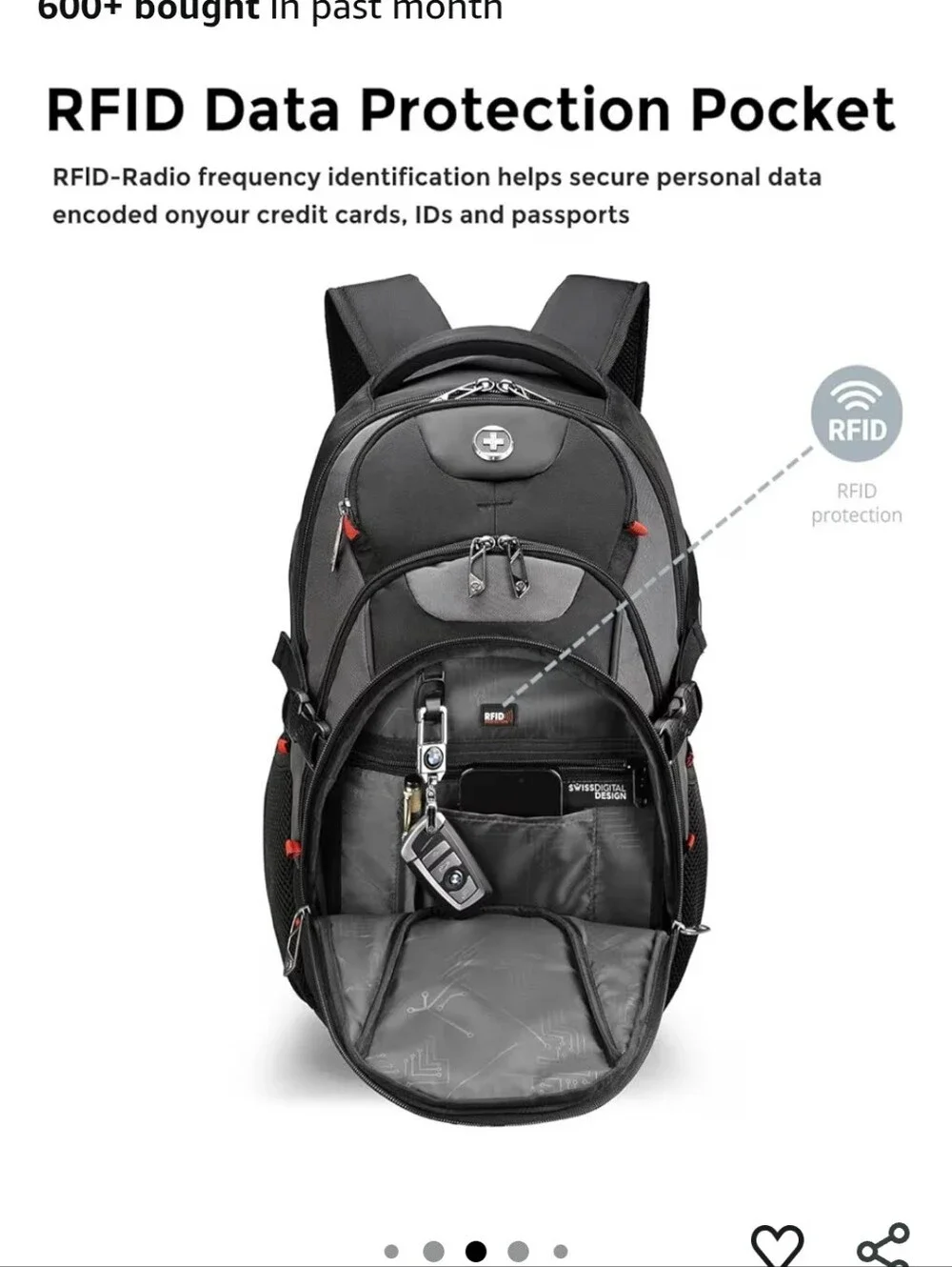 Swiss Travel Backpack College School Laptop Backpack Usb Charging Port